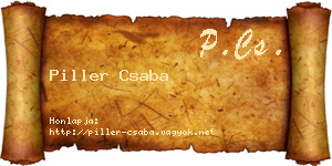 Piller Csaba névjegykártya